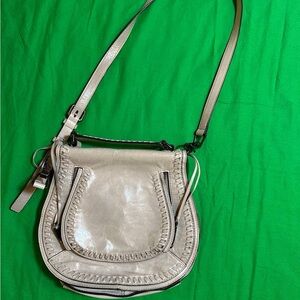 Rebecca Minkoff Womens Gray Leather Pockets Adjustable Strap Crossbody Bag Small